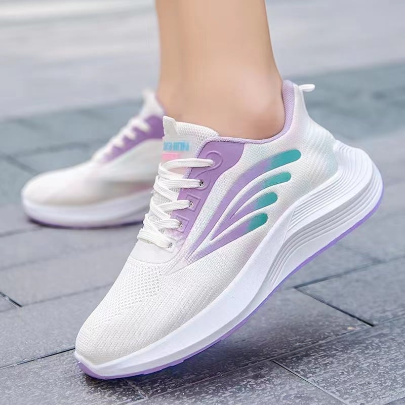 Ženske sportke tenisice za svakodnevnu upotrebu s Flyknit gornjim dijelom, prozračna mrežasta unutrašnjost, lagana EVA ulošak, tehnologija injekijske potplatu, zaobljena nosnica