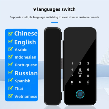 Intelligens üvegajtó zár Tuya alkalmazás vezérléssel, ujjlenyomat és jelszó hitelesítéssel, irodai ajtókhoz – keretessel vagy keret nélkül, egy- vagy kétszárnyú ajtókhoz
