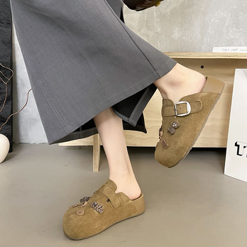Ženske kožne retro loaferice – Ultra-fiber koža, zatvoren prst, zaobljeni vrh, gumeni potplat, casual stil