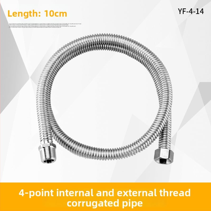 304 ανοξείδωτος εύκαμπτος σωλήνας εισόδου με εσωτερικές και εξωτερικές βίδες για παροχή νερού σε θερμοσίφωνα και WC; 1,6 MPa πίεση, 100°C μέγ. θερμοκρασία