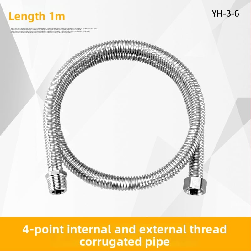 304 ανοξείδωτος εύκαμπτος σωλήνας εισόδου με εσωτερικές και εξωτερικές βίδες για παροχή νερού σε θερμοσίφωνα και WC; 1,6 MPa πίεση, 100°C μέγ. θερμοκρασία