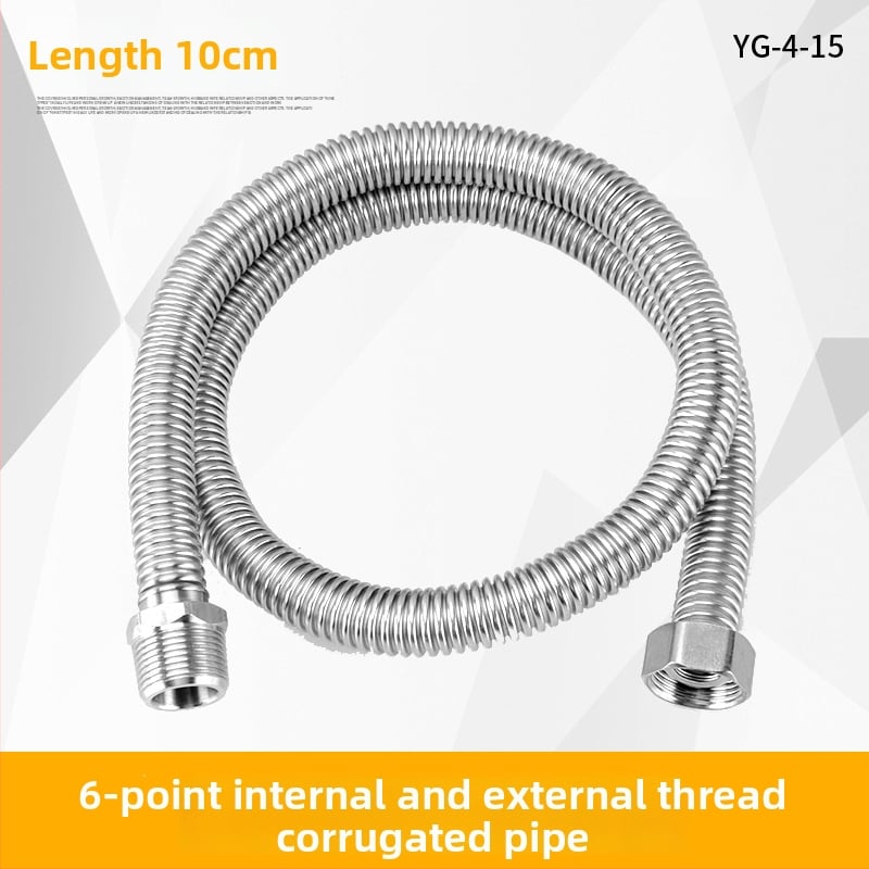 304 ανοξείδωτος εύκαμπτος σωλήνας εισόδου με εσωτερικές και εξωτερικές βίδες για παροχή νερού σε θερμοσίφωνα και WC; 1,6 MPa πίεση, 100°C μέγ. θερμοκρασία