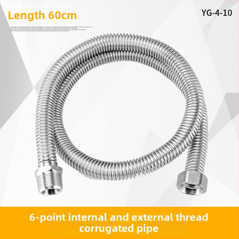 304 ανοξείδωτος εύκαμπτος σωλήνας εισόδου με εσωτερικές και εξωτερικές βίδες για παροχή νερού σε θερμοσίφωνα και WC; 1,6 MPa πίεση, 100°C μέγ. θερμοκρασία