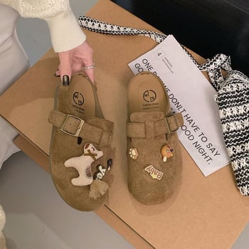Slip-On platform Mule papuče s gornjim slojem od sintetičke kože i gumom, platforma za povećanje visine