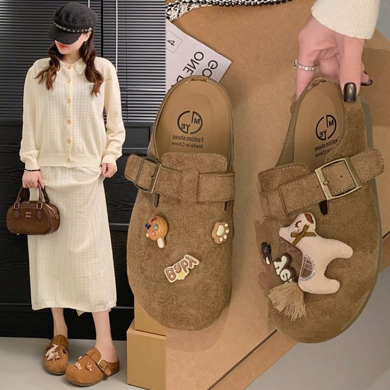 Slip-On platform Mule papuče s gornjim slojem od sintetičke kože i gumom, platforma za povećanje visine