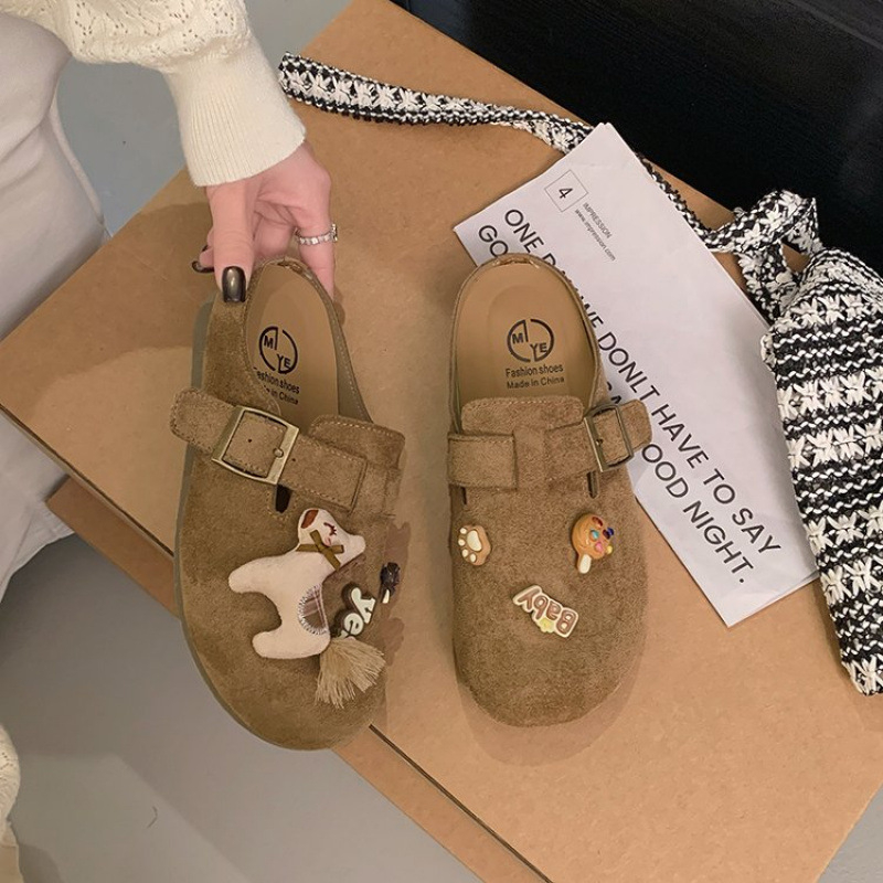 Slip-On platform Mule papuče s gornjim slojem od sintetičke kože i gumom, platforma za povećanje visine