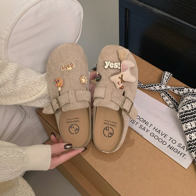 Slip-On platform Mule papuče s gornjim slojem od sintetičke kože i gumom, platforma za povećanje visine
