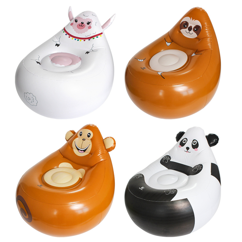 Felfújható kanapé, könnyen hordozható, PVC plüss bevonattal, gyerekeknek, Ktsf modell