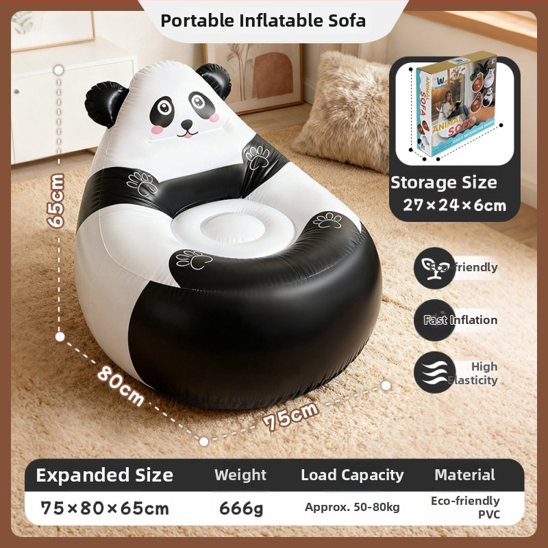 Felfújható kanapé, könnyen hordozható, PVC plüss bevonattal, gyerekeknek, Ktsf modell