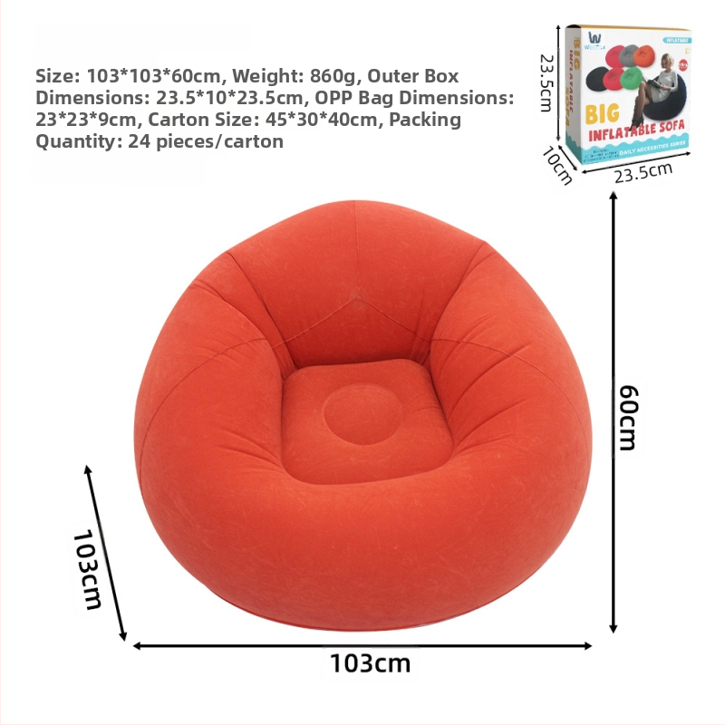 Felfújható kanapé, könnyen hordozható, PVC plüss bevonattal, gyerekeknek, Ktsf modell