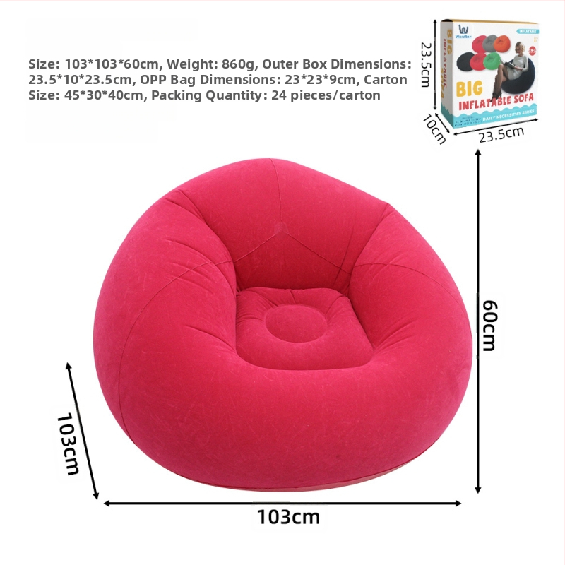 Felfújható kanapé, könnyen hordozható, PVC plüss bevonattal, gyerekeknek, Ktsf modell