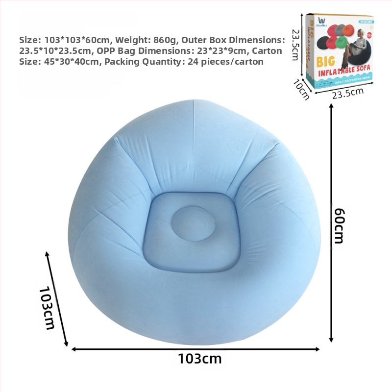 Felfújható kanapé, könnyen hordozható, PVC plüss bevonattal, gyerekeknek, Ktsf modell