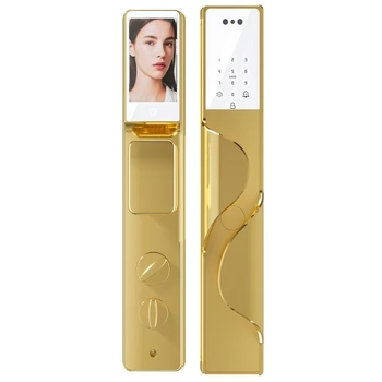 Vízálló okos otthoni elektronikus zár ujjlenyomat-, jelszó- és arcfelismeréssel, távoli hozzáféréssel, modell 8001, Huangpai Muge