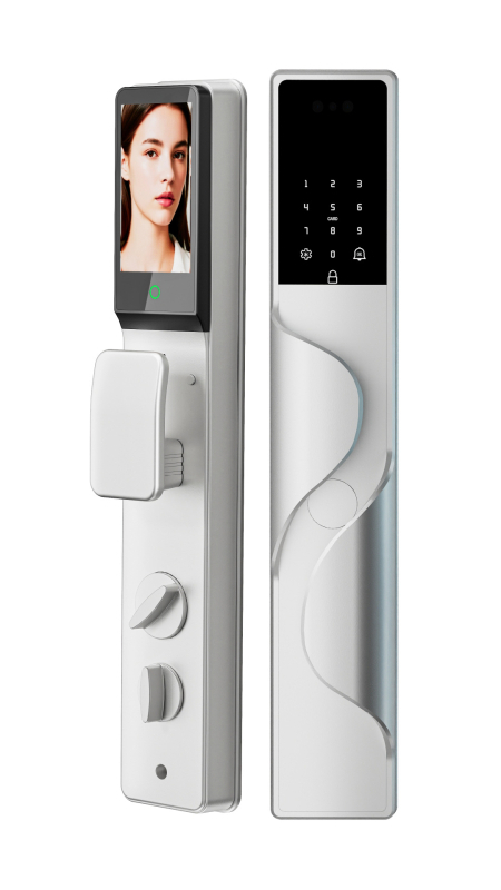 Vízálló okos otthoni elektronikus zár ujjlenyomat-, jelszó- és arcfelismeréssel, távoli hozzáféréssel, modell 8001, Huangpai Muge