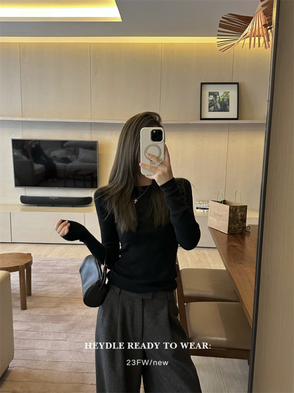 Ženski pulover bez ramena, slobodan kroj, pamuk i poliester smjesa, dugi rukavi