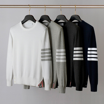 Πλεκτός πουλόβερ για άνδρες και γυναίκες – (100% βαμβάκι, στενή γραμμή, στρογγυλός λαιμός, λεπτό ύφασμα, ριμπ τελείωμα)