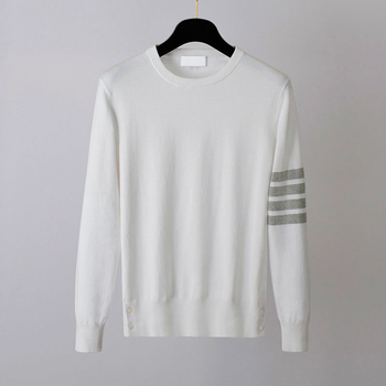 Πλεκτός πουλόβερ για άνδρες και γυναίκες – (100% βαμβάκι, στενή γραμμή, στρογγυλός λαιμός, λεπτό ύφασμα, ριμπ τελείωμα)