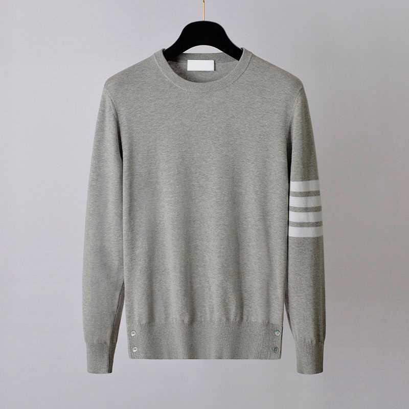 Πλεκτός πουλόβερ για άνδρες και γυναίκες – (100% βαμβάκι, στενή γραμμή, στρογγυλός λαιμός, λεπτό ύφασμα, ριμπ τελείωμα)