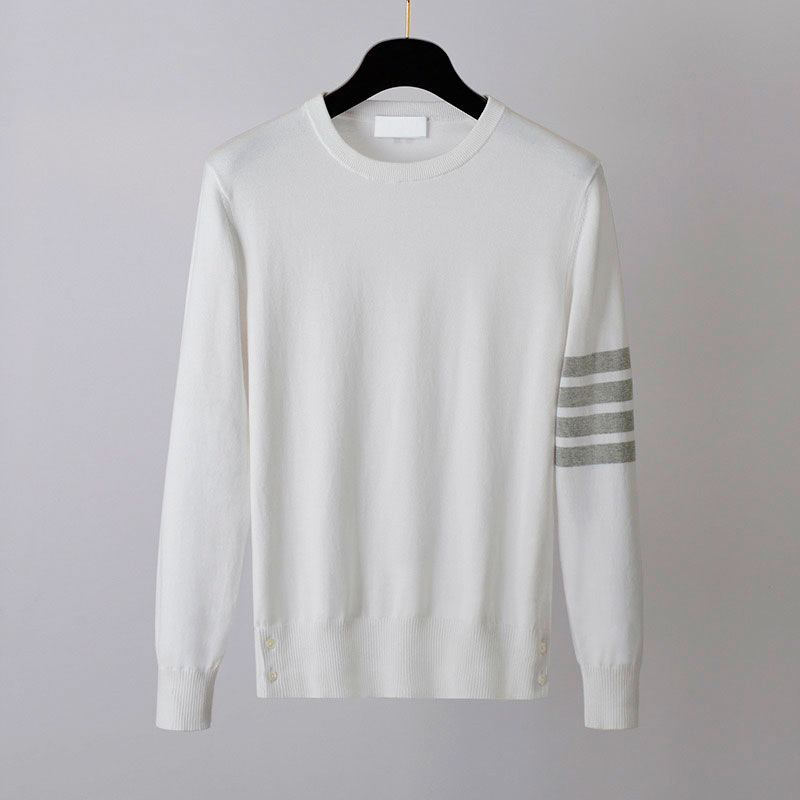 Πλεκτός πουλόβερ για άνδρες και γυναίκες – (100% βαμβάκι, στενή γραμμή, στρογγυλός λαιμός, λεπτό ύφασμα, ριμπ τελείωμα)