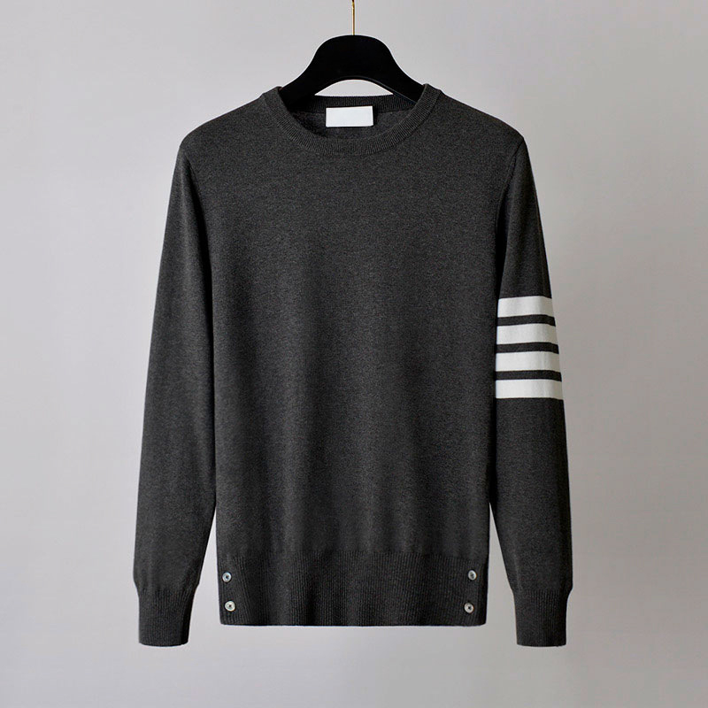 Πλεκτός πουλόβερ για άνδρες και γυναίκες – (100% βαμβάκι, στενή γραμμή, στρογγυλός λαιμός, λεπτό ύφασμα, ριμπ τελείωμα)