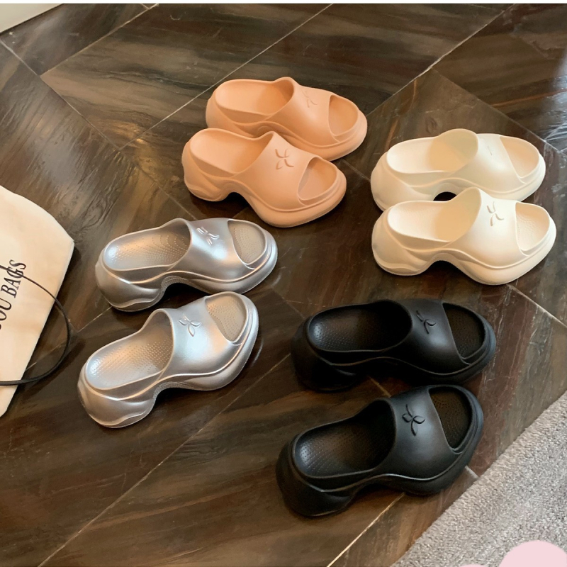 Langui Ženske japanke za plažu s povećanim uzdizanjem i debelim EVA potplatom, gornji materijal od super vlakna, potplata od gume, okrugli vrh prsta, korejski model
