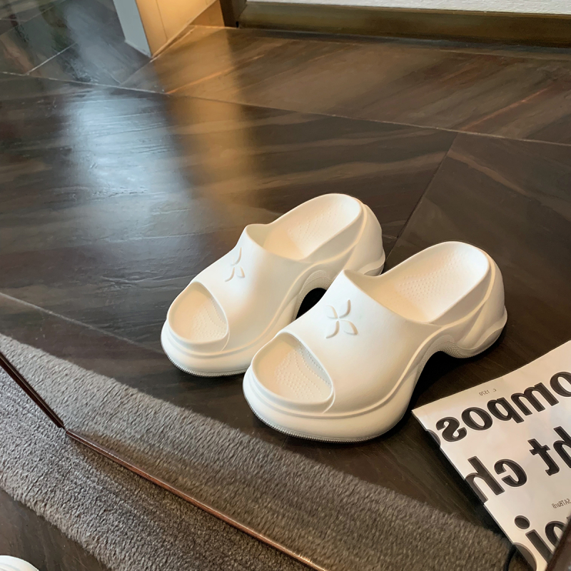 Langui Ženske japanke za plažu s povećanim uzdizanjem i debelim EVA potplatom, gornji materijal od super vlakna, potplata od gume, okrugli vrh prsta, korejski model