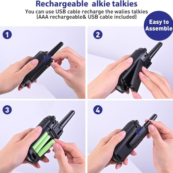 Gyerek Walkie-Talkie: Teljes készülék, 400–470 MHz, 0,5 W, 5–10 km hatótáv, 4,5 V