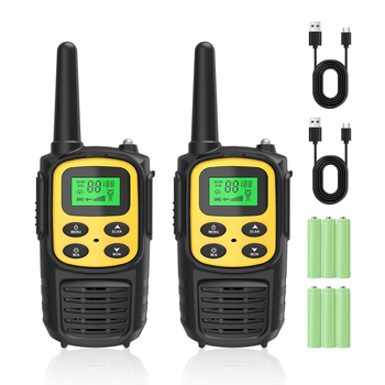 Gyerek Walkie-Talkie: Teljes készülék, 400–470 MHz, 0,5 W, 5–10 km hatótáv, 4,5 V