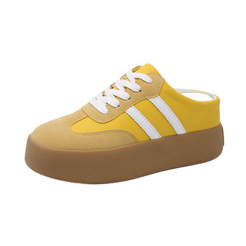 Baotou stil casual slip-on tenisice s debelom potplatom, gornji dio od mikrovlakna koža, okrugli vrh, gumena potplata, unutrašnjost: super vlakno, proljeće 2025