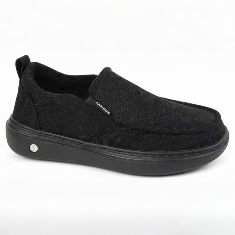 Férfi téli papucs fleece bélésű, pamut felsőrész, EVA talp, vastag kialakítás, Slip-On