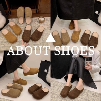 Ženske papuče s debelim potplatom u stilu Birkenstock, povećanje visine, retro zatvoren prst, gumeni potplat, debljina potplata 3–5 cm