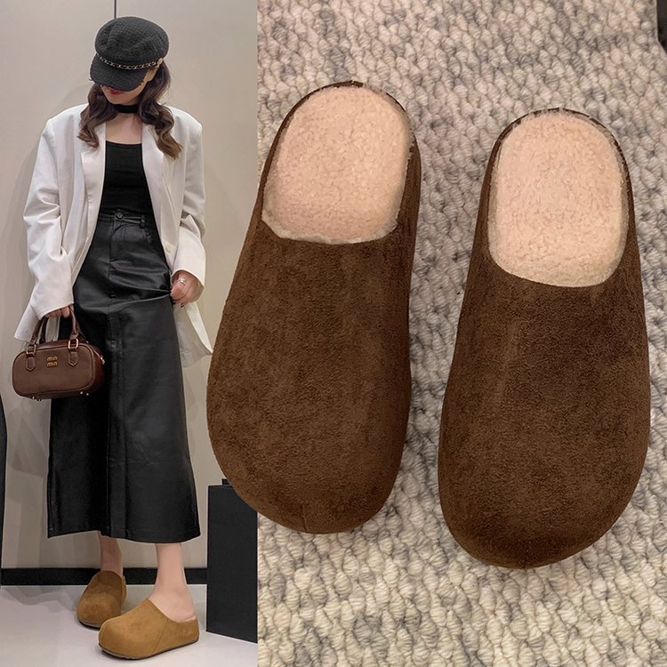 Ženske papuče s debelim potplatom u stilu Birkenstock, povećanje visine, retro zatvoren prst, gumeni potplat, debljina potplata 3–5 cm