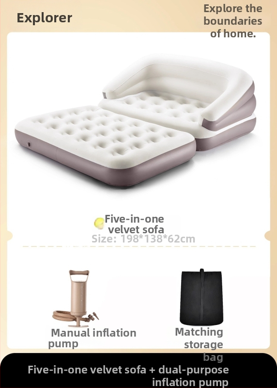 Φουσκωτό κρεβάτι με αναδιπλούμενο σχεδιασμό για κάμπινγκ, επιφάνεια από συνθετικό ύφασμα, βάρος 4,6 kg (2 άτομα) / 5,5 kg (3 άτομα), φορτίο 100 kg