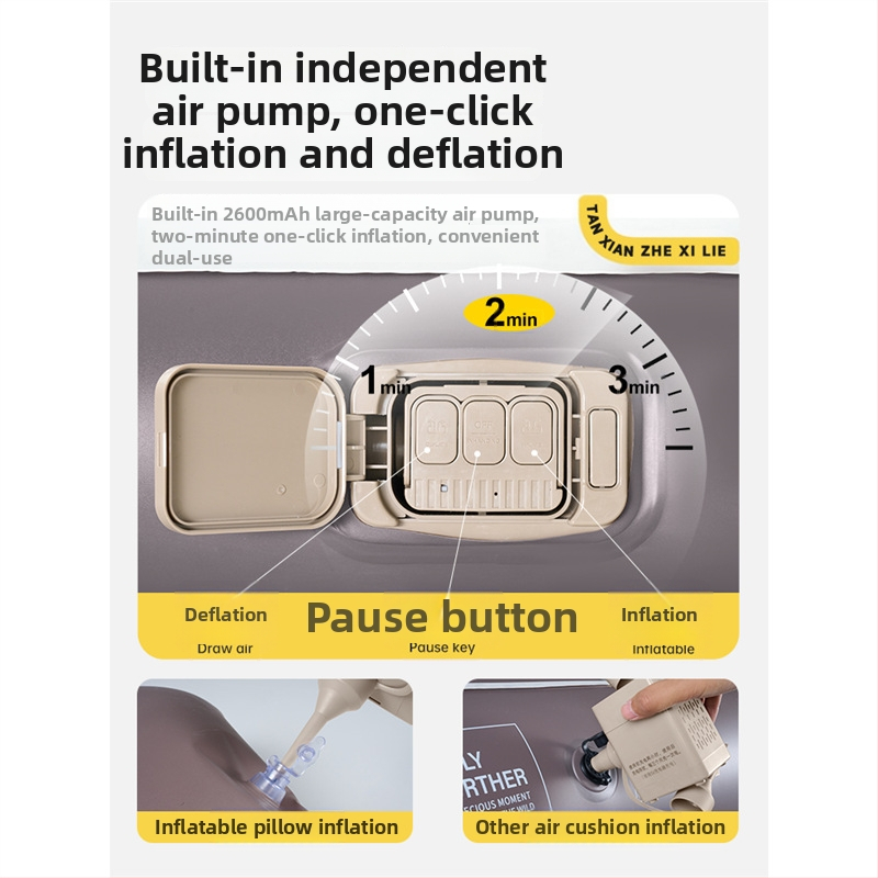 Φουσκωτό κρεβάτι με αναδιπλούμενο σχεδιασμό για κάμπινγκ, επιφάνεια από συνθετικό ύφασμα, βάρος 4,6 kg (2 άτομα) / 5,5 kg (3 άτομα), φορτίο 100 kg