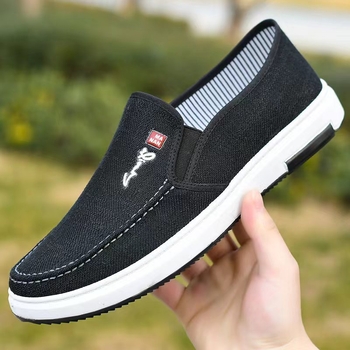 Canvas slip-on tenisice - okrugli vrh, jednostavan ležerni stil, niski potplat 1-3 cm, vulkanizirana potplata