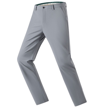 Muške ravne hlače za poslovno casual, visok struk, visoka elastičnost, Milk Silk Nylon materijal, zatvarač, bez glačanja, tanke