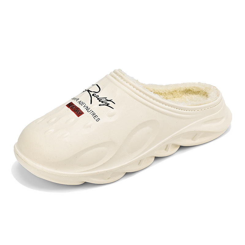 Ανδρικές παντόφλες με επένδυση φλίς από EVA, για εσωτερική χρήση, ζεστές, αδιάβροχες, αντιολισθητικές, με φαρδιά σόλα