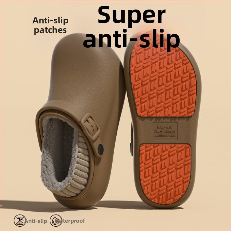 Ανδρικές και γυναικείες χειμερινές παντόφλες με αντιολισθητική, αδιάβροχη PU επάνω και PU σόλα, παχιά κατασκευή