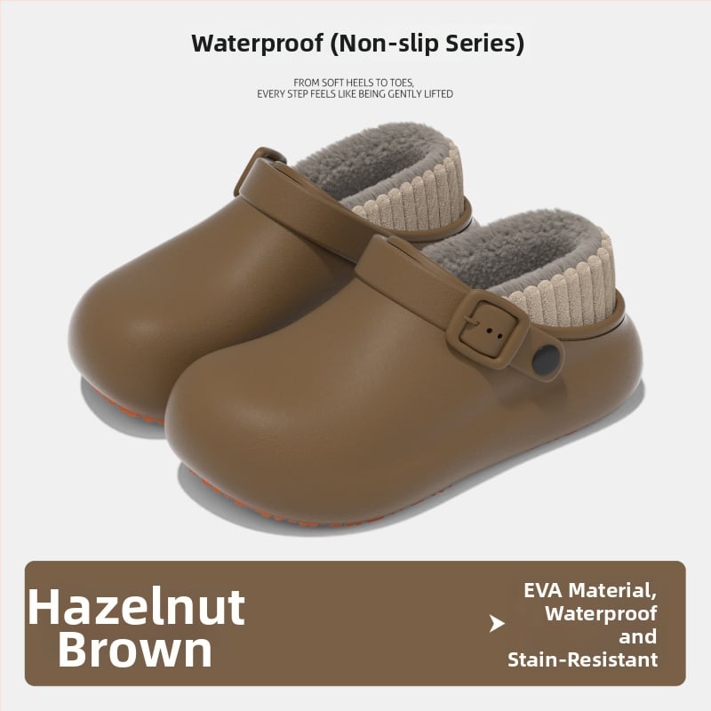 Ανδρικές και γυναικείες χειμερινές παντόφλες με αντιολισθητική, αδιάβροχη PU επάνω και PU σόλα, παχιά κατασκευή