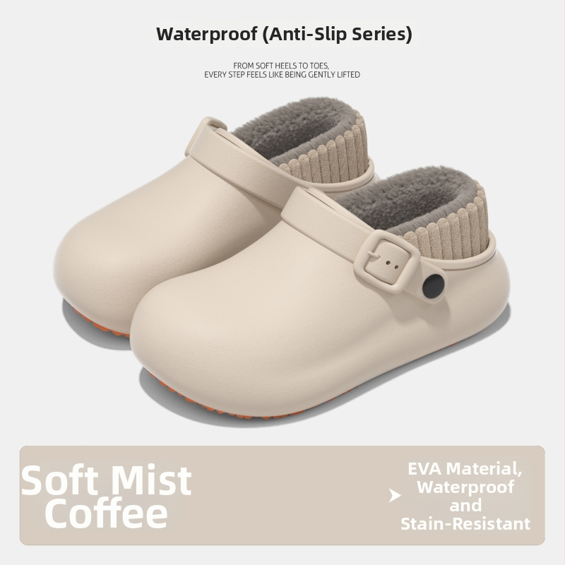 Ανδρικές και γυναικείες χειμερινές παντόφλες με αντιολισθητική, αδιάβροχη PU επάνω και PU σόλα, παχιά κατασκευή