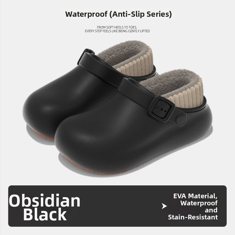 Ανδρικές και γυναικείες χειμερινές παντόφλες με αντιολισθητική, αδιάβροχη PU επάνω και PU σόλα, παχιά κατασκευή