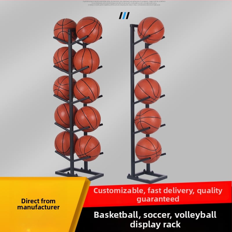 Stativ pentru mingi de baschet, fotbal și volei — structură din oțel, 6 kg, marca Conant, etichetă privată licențiată.