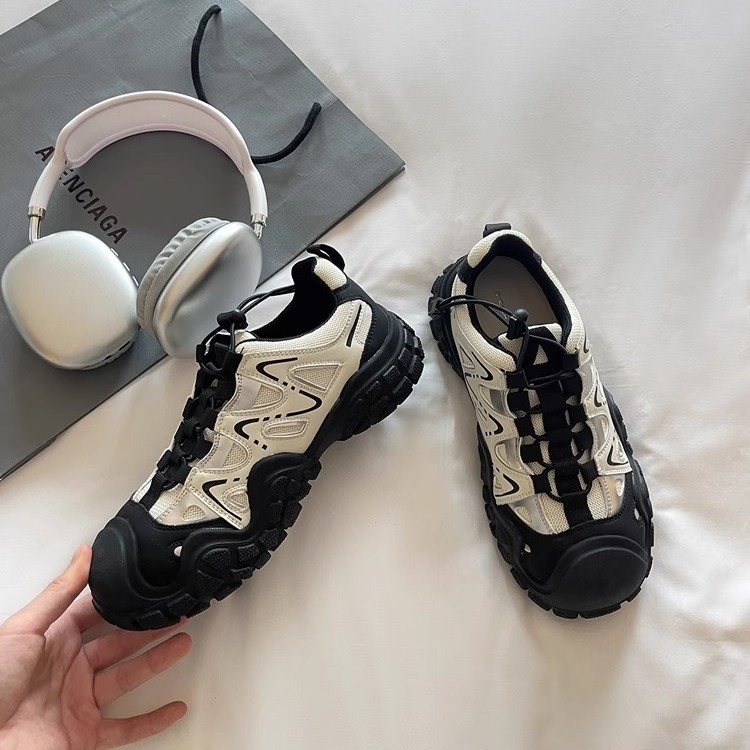 Sandale sport cu șiret frontal, talpă din cauciuc, vârf rotund, material superior și interior din fibră super, vară 2025