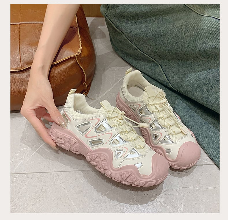 Sandale sport cu șiret frontal, talpă din cauciuc, vârf rotund, material superior și interior din fibră super, vară 2025