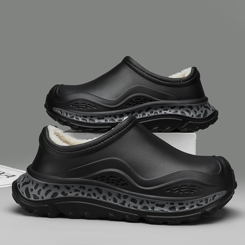Ανδρικές/γυναικείες παντόφλες χειμωνιάτικες/φθινοπωρινές με επένδυση φλις, παχιές, αδιάβροχες, EVA επάνω και σόλα, για εξωτερική και εσωτερική χρήση