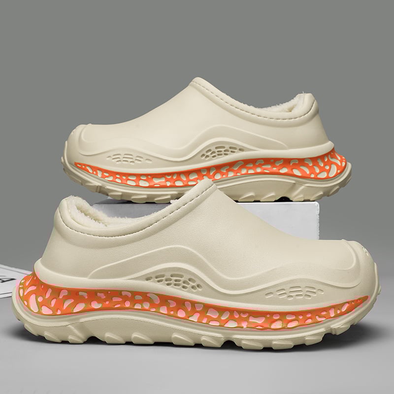 Ανδρικές/γυναικείες παντόφλες χειμωνιάτικες/φθινοπωρινές με επένδυση φλις, παχιές, αδιάβροχες, EVA επάνω και σόλα, για εξωτερική και εσωτερική χρήση