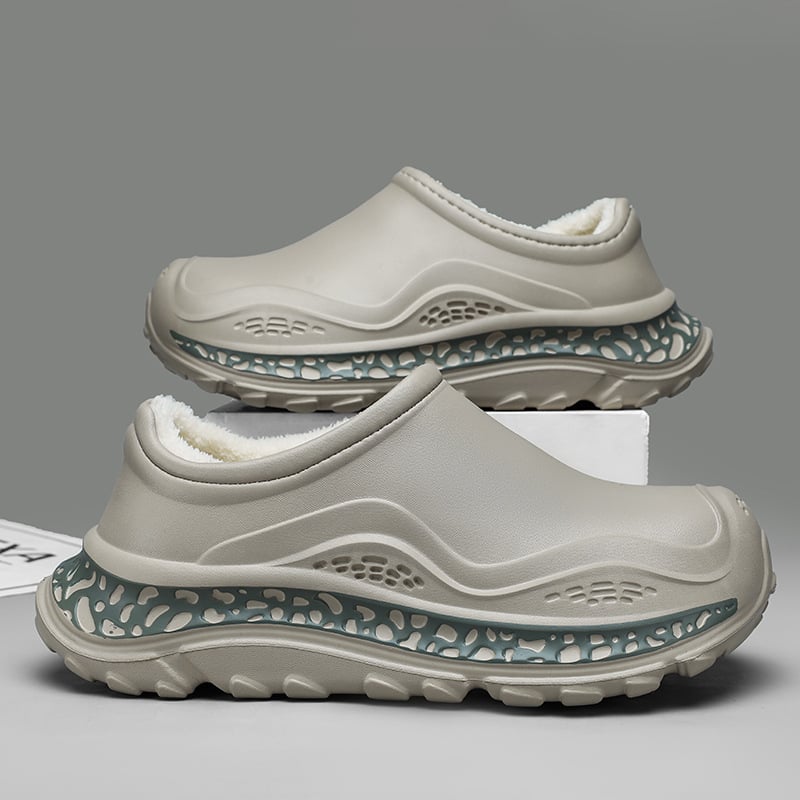 Ανδρικές/γυναικείες παντόφλες χειμωνιάτικες/φθινοπωρινές με επένδυση φλις, παχιές, αδιάβροχες, EVA επάνω και σόλα, για εξωτερική και εσωτερική χρήση