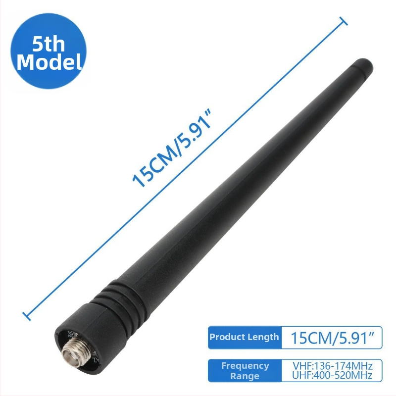 Kézibes rádió antenna SMA női csatlakozóval, kettős sáv 136-174/400-520 MHz, 3-5 km hatótávolság, zajellenállás