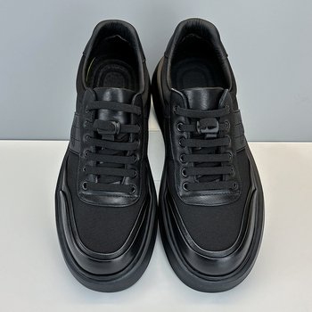 Muške Slip-On tenisice s debelim potplatom, gornji dio od prave kože i tkanine, prozračna mrežasta podstava, EVA pjena potplat, niski profil