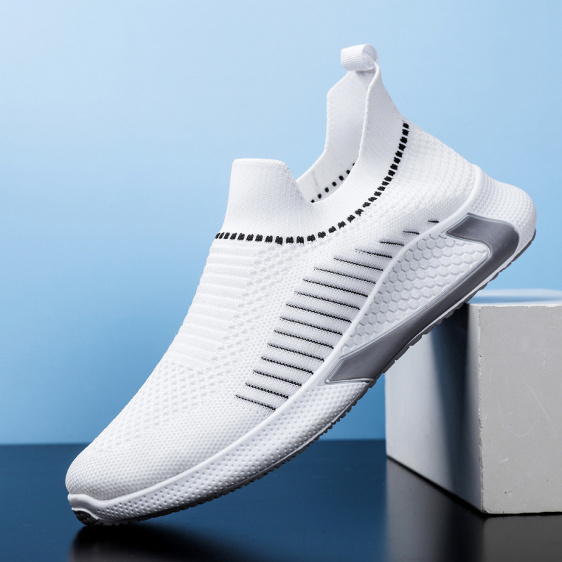 Muške Slip-On tenisice s prozračnim mrežastim gornjim dijelom, gumom potplatom, ravna peta